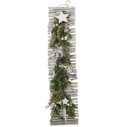 CHOINKA- DEKORACJA ŚCIENNA DO POWIESZENIA 85 CM SREBRNA