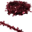 Łańcuch choinkowy Z GWIAZDKAMI średnica 7 cm, długość 3 m KOLOR BORDO