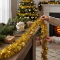 Łańcuch choinkowy ZE ŚNIEŻYNKAMI średnica 7 cm, długość 3 m KOLOR ZŁOTY