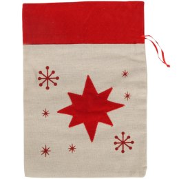 Worek na prezenty Torba upominkowa na święta Bożego Narodzenia 22 x 32 cm z gwiazdą