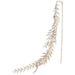 Gałązka świąteczna bogato zdobiona z brokatem 112 cm kolor szampan