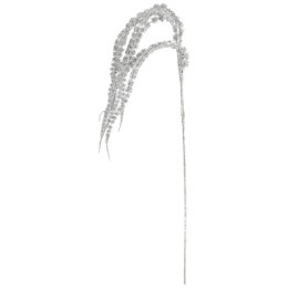 Gałązka świąteczna bogato zdobiona z brokatem SZARŁAT (amarantus) 99 cm kolor srebrny