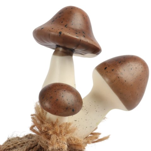 Zestaw sztucznych grzybów w jutowym woreczku dekoracja jesienna 12 cm