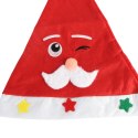 Czapka Mikołaja z wypukłą Figurką, Czerwona, Wykonana z Miękkiego Materiału, Wymiary 40×28 cm