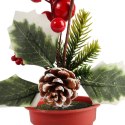 Dekoracja Bożonarodzeniowa z Szyszką i Jarzębiną w Doniczce 23 cm