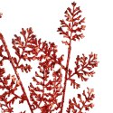 GAŁĄZKA OZDOBNA LIŚĆ BROKATOWY PAPROĆ 66 CM kolor czerwony