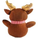 Pluszowa Maskotka Renifer w szaliku- Zawieszka w Kolorze Brązowym 14 cm