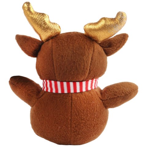 Pluszowa Maskotka Renifer w szaliku- Zawieszka w Kolorze Brązowym 14 cm