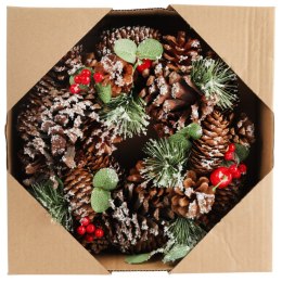 Wianek świąteczny na drzwi stroik wieniec z szyszek 28 cm III