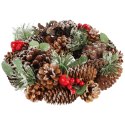 Wianek świąteczny na drzwi stroik wieniec z szyszek 28 cm III