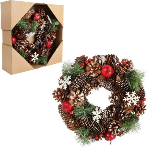 Wianek świąteczny na drzwi stroik wieniec z szyszek 28 cm
