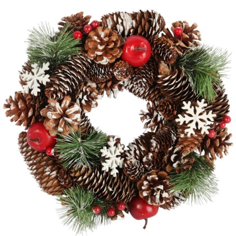 Wianek świąteczny na drzwi stroik wieniec z szyszek 28 cm