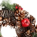 Wianek świąteczny na drzwi stroik wieniec z szyszek 28 cm