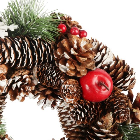 Wianek świąteczny na drzwi stroik wieniec z szyszek 28 cm