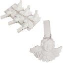 Białe Klamrki z Figurkami Aniołów 4.5 cm Zestaw 6 sztuk OZDOBA DEKORACJA