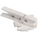 Białe Klamrki z Figurkami Aniołów 4.5 cm Zestaw 6 sztuk OZDOBA DEKORACJA