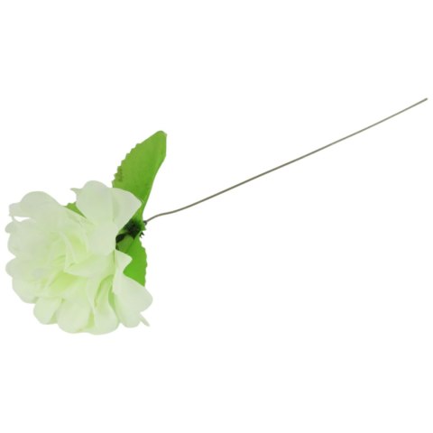 Chryzantema pojedynczy kwiat z listkiem w kolorze biało-zielonym 35 cm