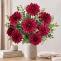 Dalia DUŻY kwiat pojedynczy CIEMNY FIOLET 74 cm