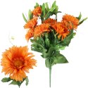 BUKIET 18 GERBER Z DODATKAMI sztuczne kwiaty do wazonu KOMPOZYCJA POMARAŃCZOWA 52 cm