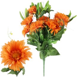 BUKIET 18 GERBER Z DODATKAMI sztuczne kwiaty do wazonu KOMPOZYCJA POMARAŃCZOWA 52 cm