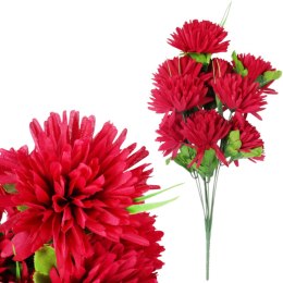 BUKIET 9 CHRYZANTEM Z TRAWKĄ 52 cm kolor czerwony