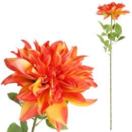 DALIA duży KWIAT SZTUCZNY do wazonu 74 cm pomarańczowa