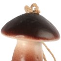 Grzybek prawdziwek zawieszka na jutowym sznurku 6 cm brązowy