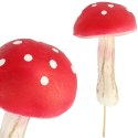 MUCHOMOREK CZERWONY NA PIKU 11cm x 6 cm GRZYBEK MUCHOMOR PIK DEKORACJA