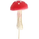 MUCHOMOREK CZERWONY NA PIKU 11cm x 6 cm GRZYBEK MUCHOMOR PIK DEKORACJA