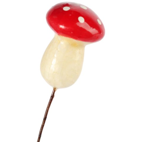Muchomory Czerwone muchomorki grzyby na piku ozdoby dekoracyjne 3 cm 12 szt