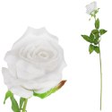 Róża sztuczna pojedynka w pąku kolor biała 68 cm