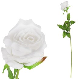 Róża sztuczna pojedynka w pąku kolor biała 68 cm