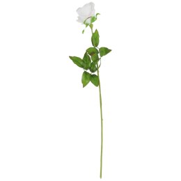 Róża sztuczna pojedynka w pąku kolor biała 68 cm