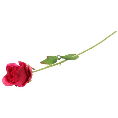 Róża sztuczna pojedynka w pąku kolor ciemno-różowy 68 cm