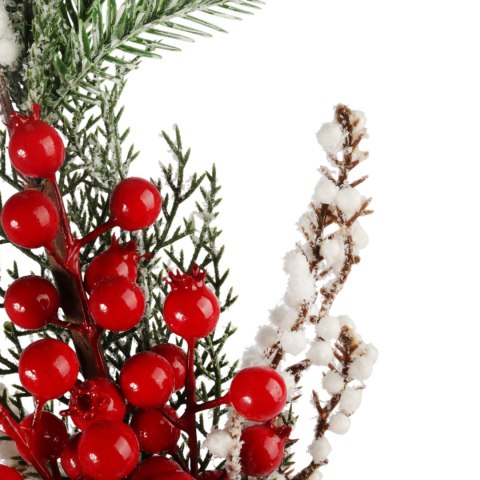 GAŁĄZKA OZDOBNA OŚNIEŻONA Z JARZĘBINĄ ŚWIĘTA STROIK BOŻE NARODZENIE 76 CM