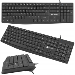 Klawiatura NATEC Nautilus USB przewodowa cicha multimedialna membranowa