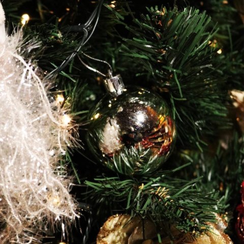 Komplet 10 Srebrnych Bombek Plastikowych o Wyjątkowym Połysku w Eleganckiej Tubie