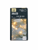 Lampki LED choinkowe 20 diod ciepła biała 2,1 m na baterie AA dekoracyjne