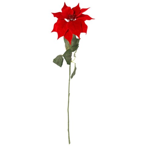 GAŁĄZKA ELEGANCKIEJ WELUROWEJ POINSECJI GWIAZDA BETLEJEMSKA 68 cm KOLOR CZERWONY
