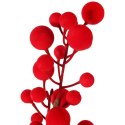 Gałązka sztuczna głóg jarzębina kulki 52 cm Aksamitna Flokowane