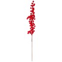 Gałązka sztuczna głóg jarzębina kulki 62 cm Aksamitna Flokowana
