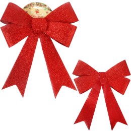 KOKARDA NA CHOINKĘ 40X28 cm OZDOBA CZERWONA STROIK DEKORACJA ZAWIESZKA