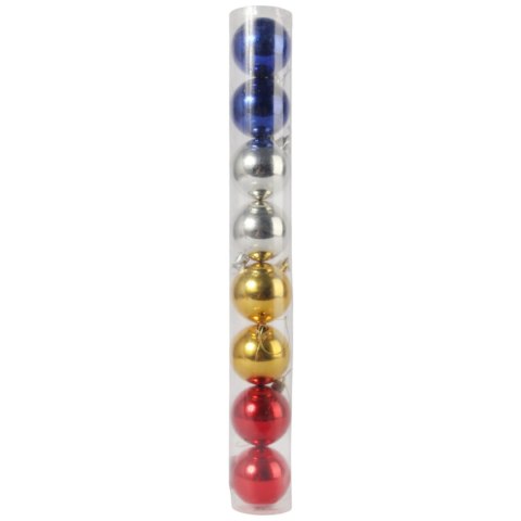 KOMPLET 8 BOMBEK PLASTIKOWYCH W TUBIE 6 cm KOLOROWE