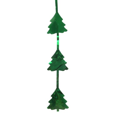 KURTYNA DEKORACYJNA LAMETA 100 CM x 200 CM zielone choinki