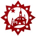 Czerwony Filcowy Kościół na Świąteczną Dekorację Okna i Ochronę Stołu