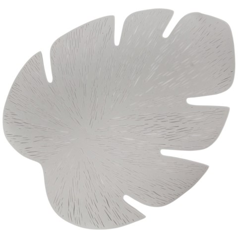 PODKŁADKA MATA NA STÓŁ LIŚĆ LAMINOWANY 46X35 CM SREBRNY
