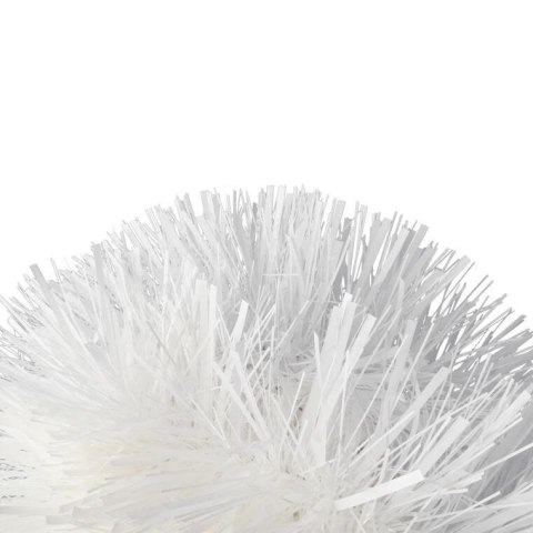 Biały Łańcuch Choinkowy Goliat z Folii Metalizowanej, 7 cm x 2m - Wykończenie dekoracji świątecznej