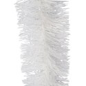 Biały Łańcuch Choinkowy z Metalizowanej Folii, 7 cm x 200 cm