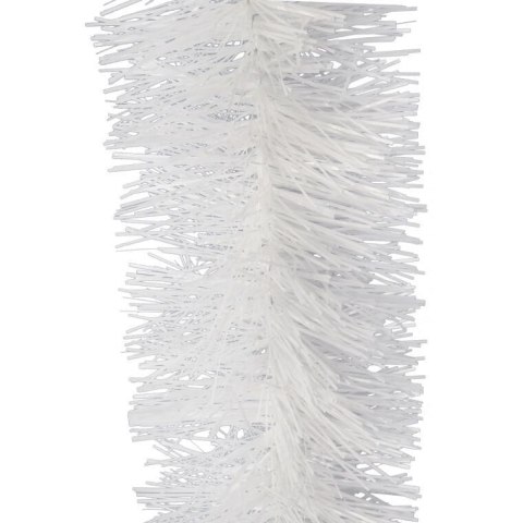 Biały Łańcuch Choinkowy z Metalizowanej Folii, 7 cm x 200 cm