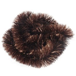 Brązowy łańcuch choinkowy z folii metalizowanej, fi 7 cm, 2 m